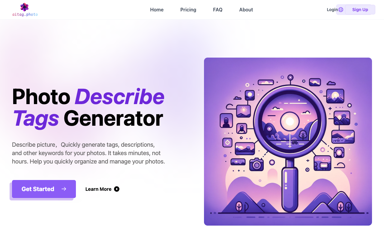 AITag.Photo - AI Technology for Auto-Generating Photo Descriptions and Tags