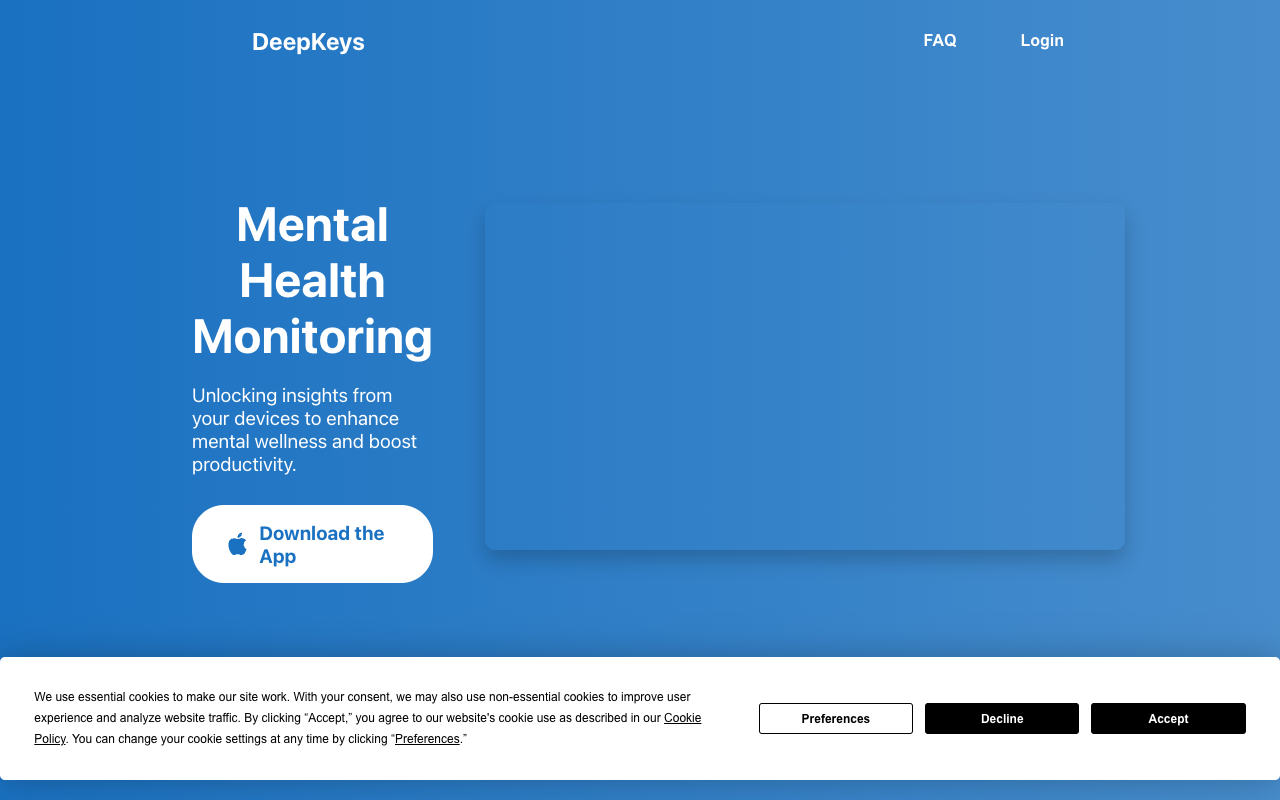 DeepKeys - Mental health monitoring Health Technology