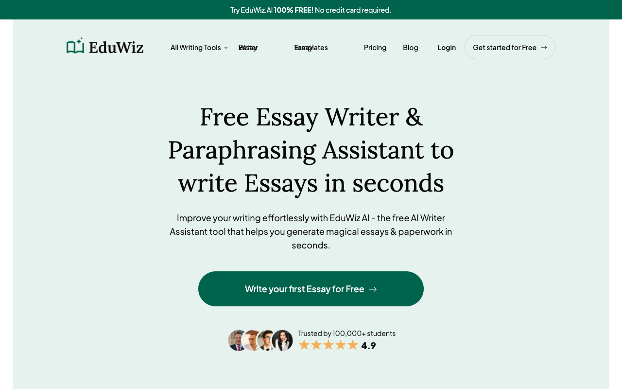 EduWiz.AI - Your Free AI Writing Assistant for Magical Paperwork