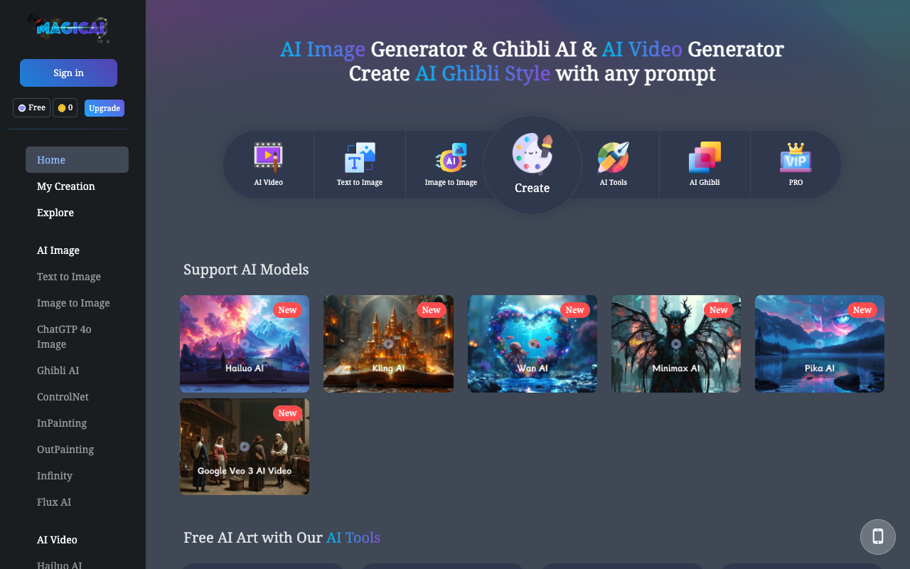 Magic AI - Your Free Online AI Image Generator