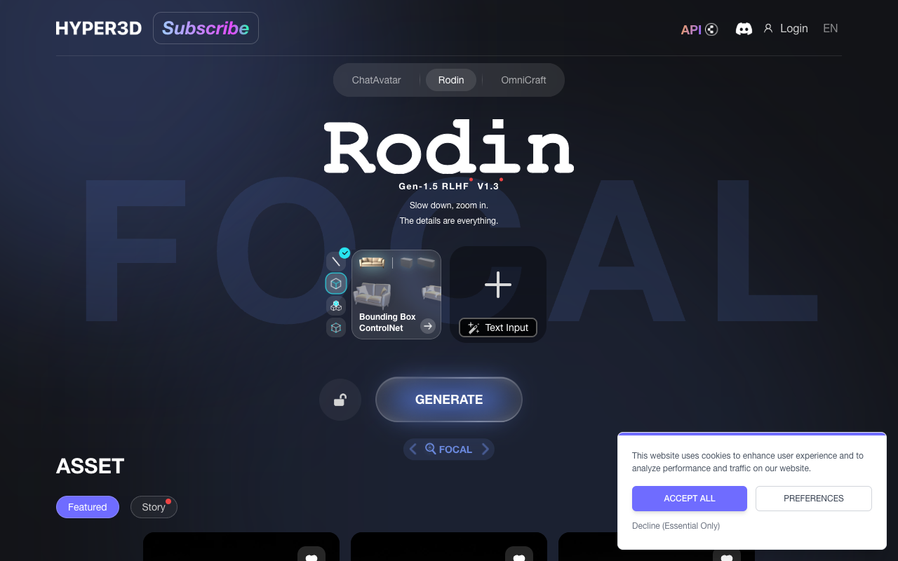 Rodin Gen-1 - Transform Text and Images into 3D Instantly