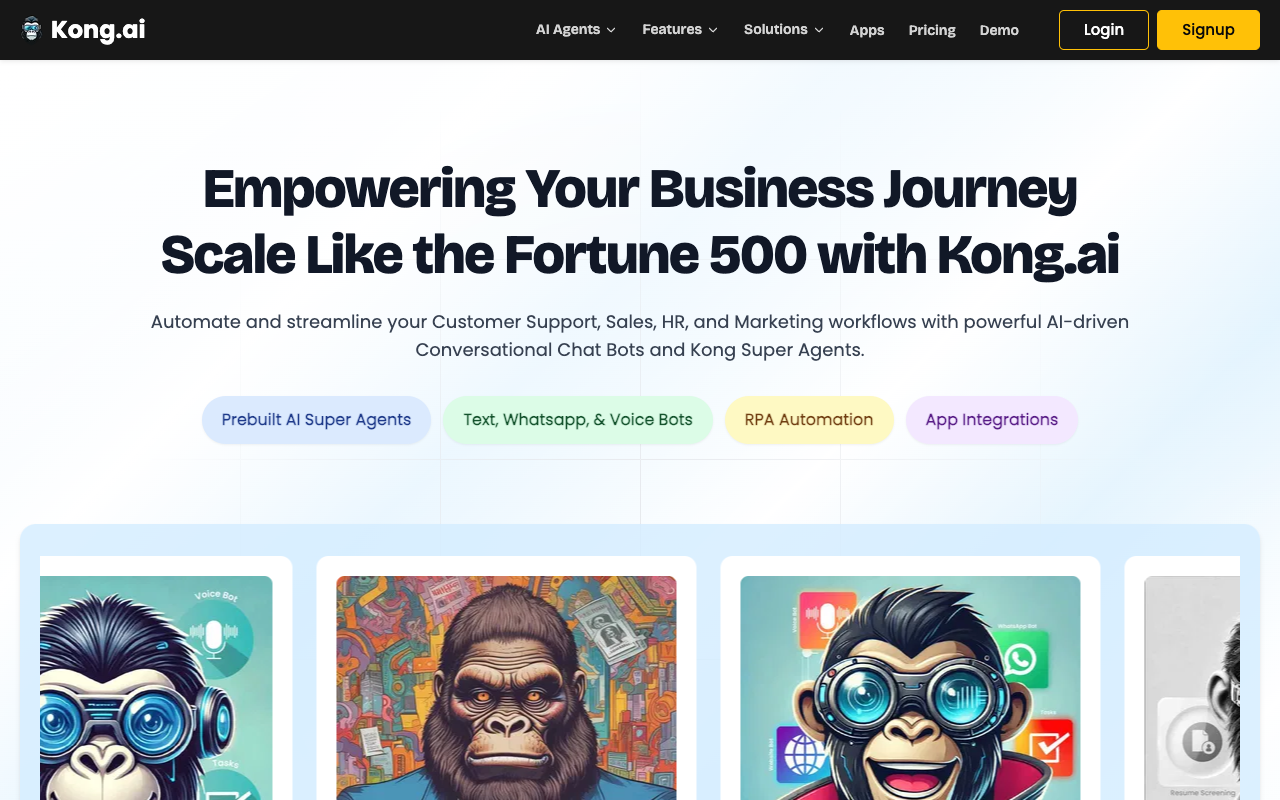 Kong.ai - Streamline Your Business with AI Bots