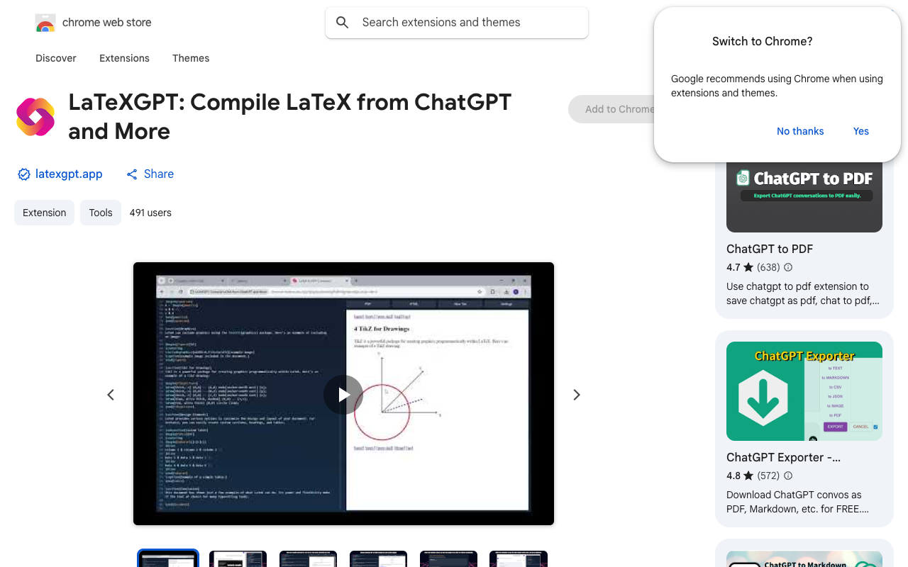 LaTeXGPT - Simplifying LaTeX Compilation with Chrome Extension