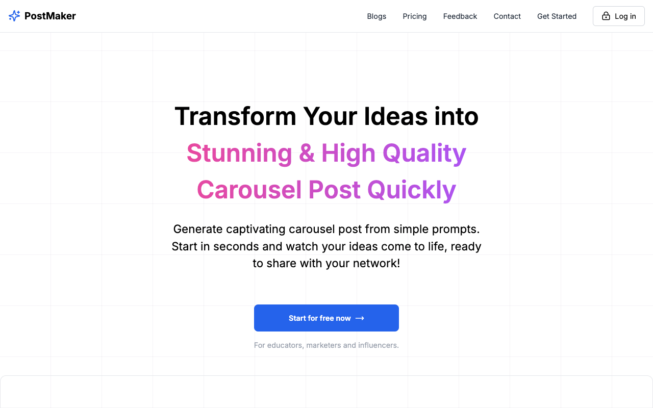PostMaker - Effortlessly Create Engaging LinkedIn Carousel Posts