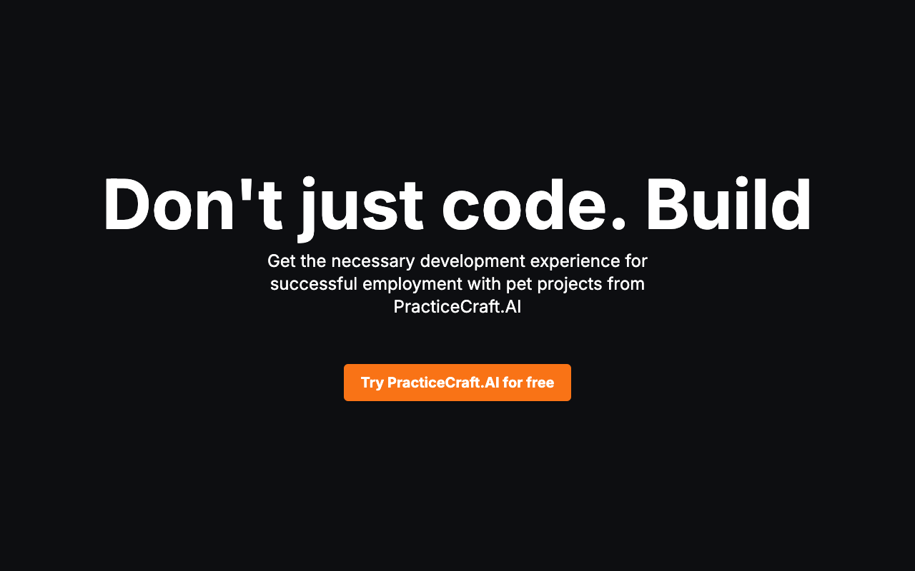 PracticeCraft.AI - Your AI-guided pet projects library