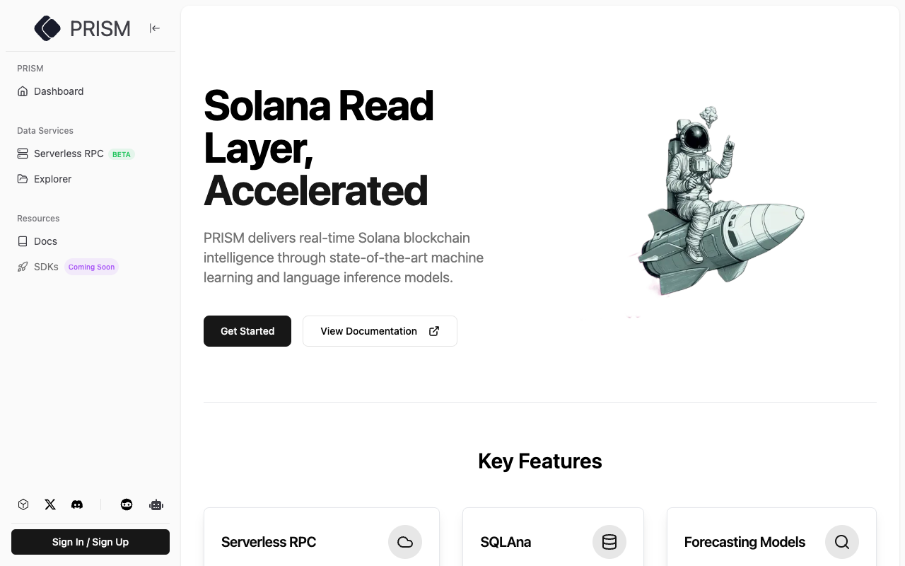 PRISM - Empower Your Solana Projects with AI Agents and Machine Learning Models