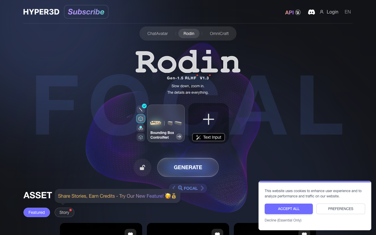 Rodin Gen-1 - Transform Text and Images to 3D Instantly