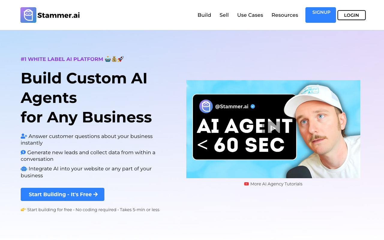 Stammer.ai - Customizable AI Agent Platform for Agency Profit Boost AI SaaS