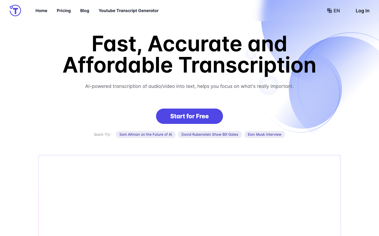 Yescribe.ai - Effortlessly Convert Audio and Video to Text with AI AI Transcription