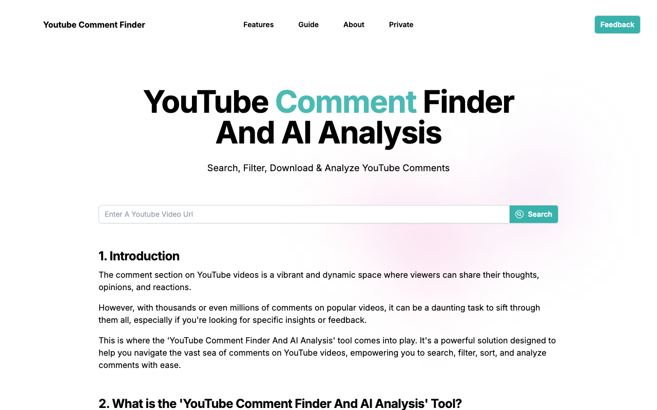 YouTube Comment Finder - Simplifying YouTube Comment Analysis