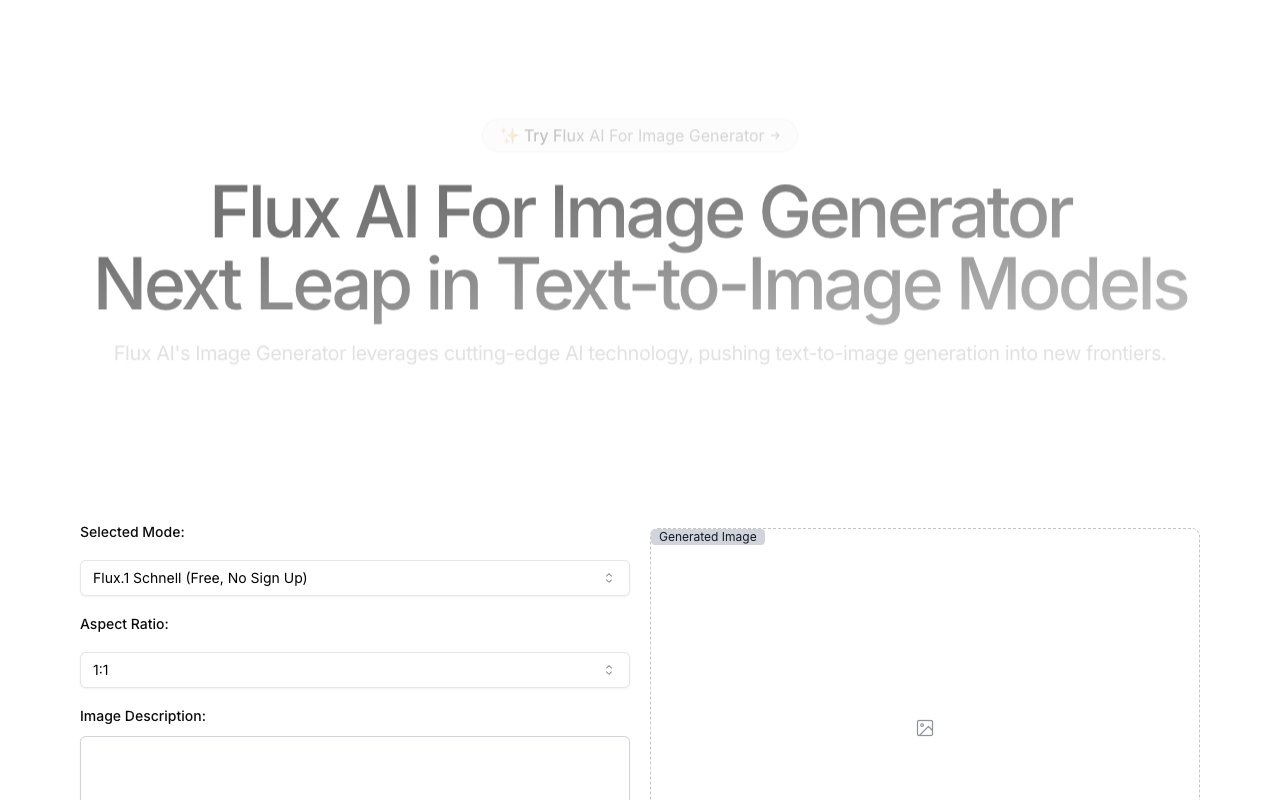 Flux Image Generator - Transform Text to High-Quality Images