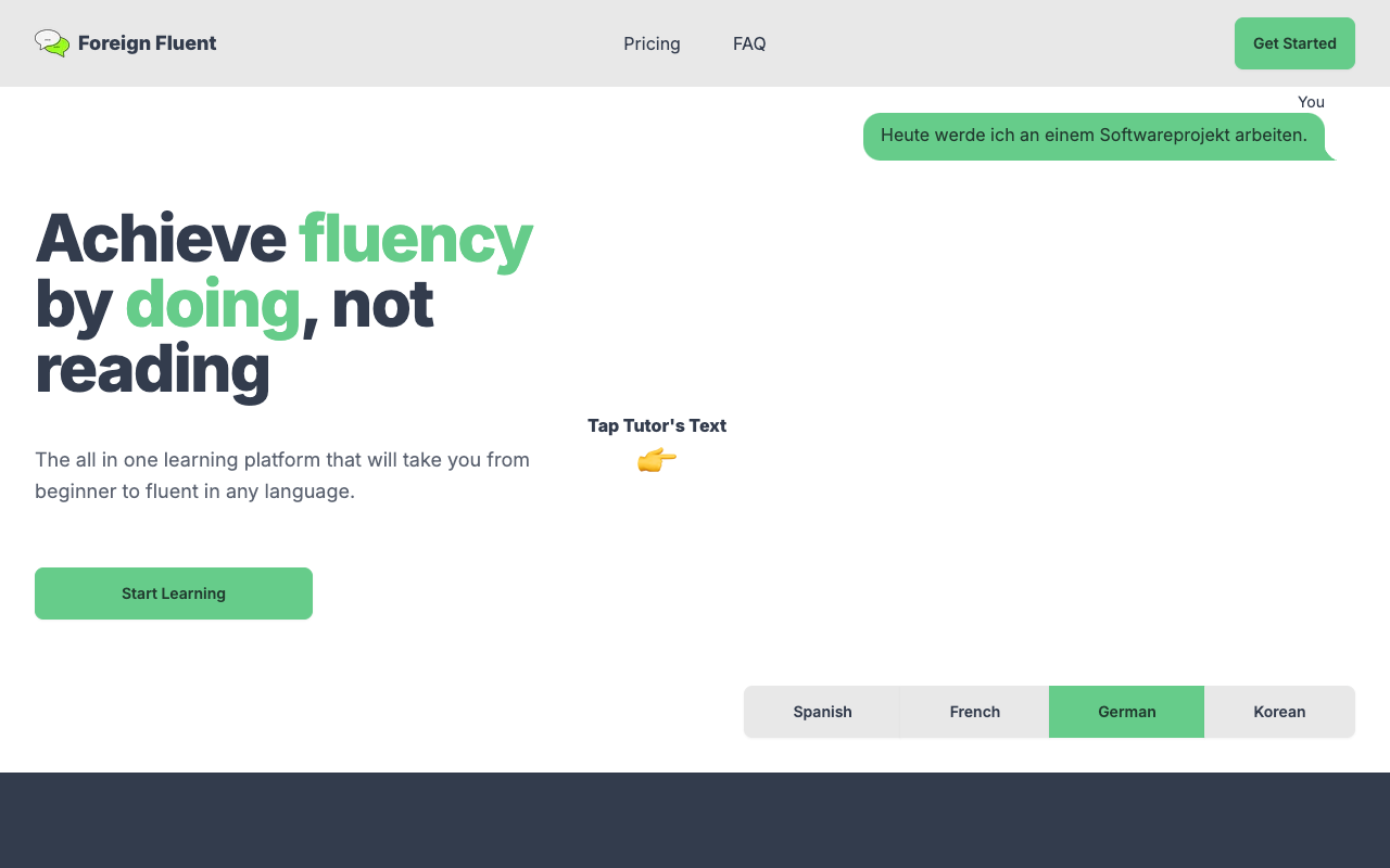 Foreign Fluent - Your Personalized AI Language Tutor for Faster Fluency