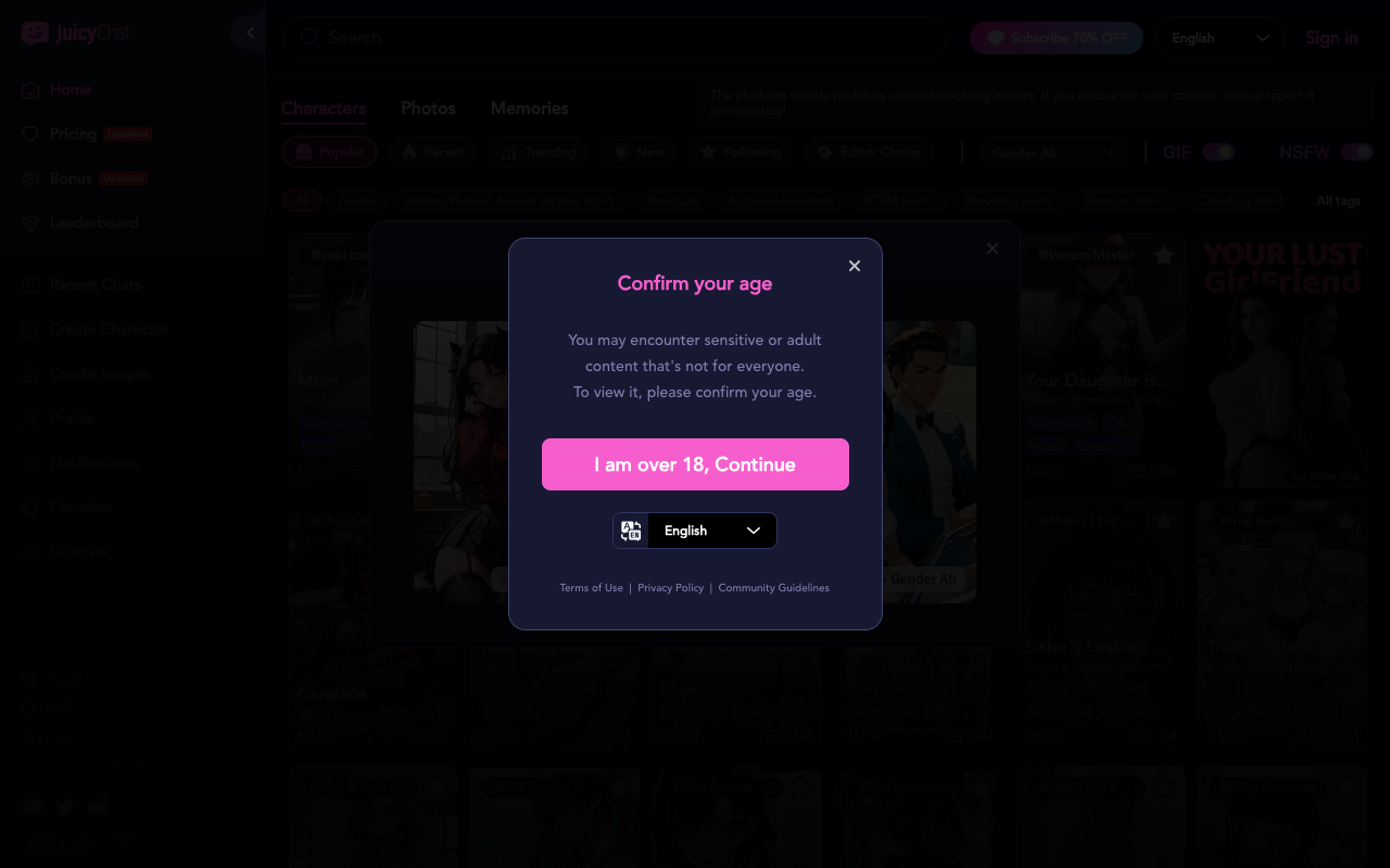 JuicyChat.AI - Your Virtual AI Girlfriend Companion