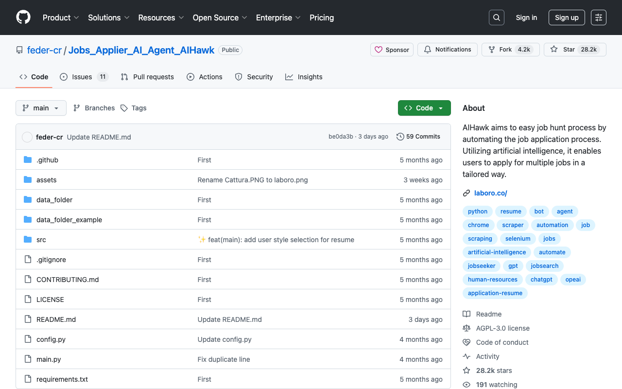 LinkedIn_AIHawk Automatic Job Application Bot