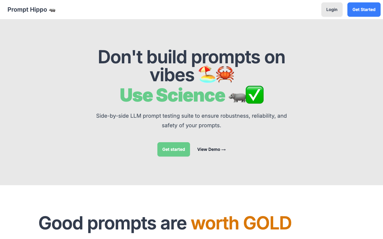 Prompt Hippo - LLM prompt testing suite