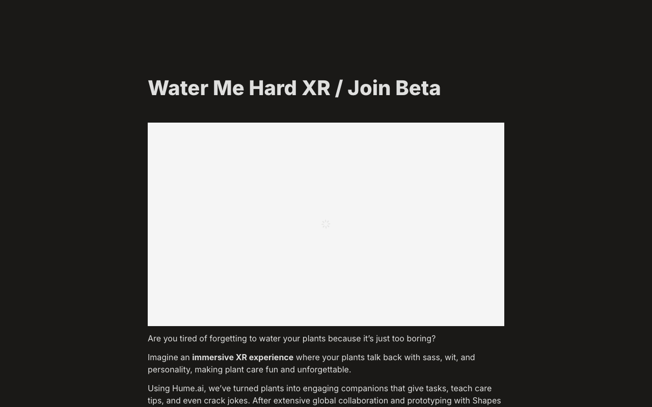 Water Me Hard - Innovative XR Plant Care Experience