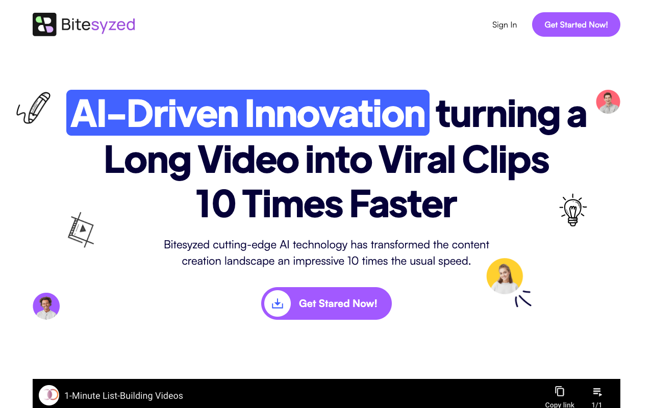 BiteSyzed - Convert Long Videos into Viral Clips with AI
