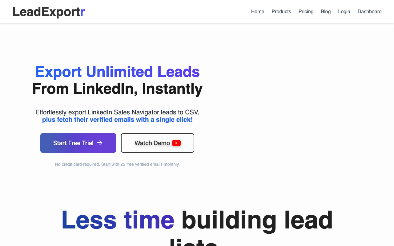 LeadExportr - Simplify Exporting LinkedIn Leads and Finding Emails