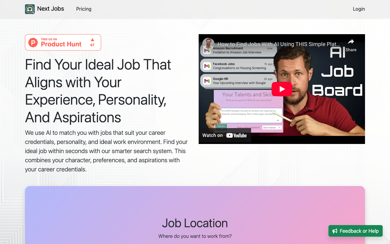 Next Jobs - AI matching for your dream job