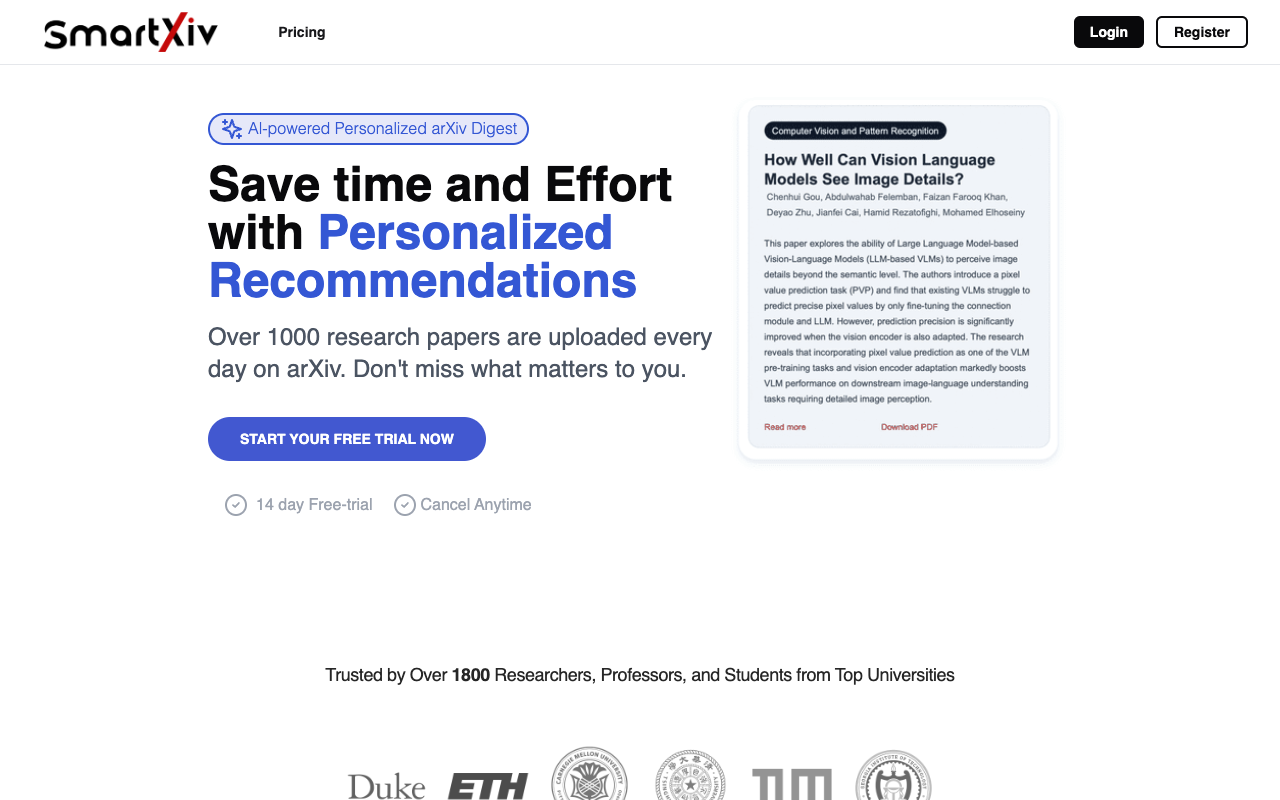SmartXiv - AI-powered arXiv Digest with personalized recommendations
