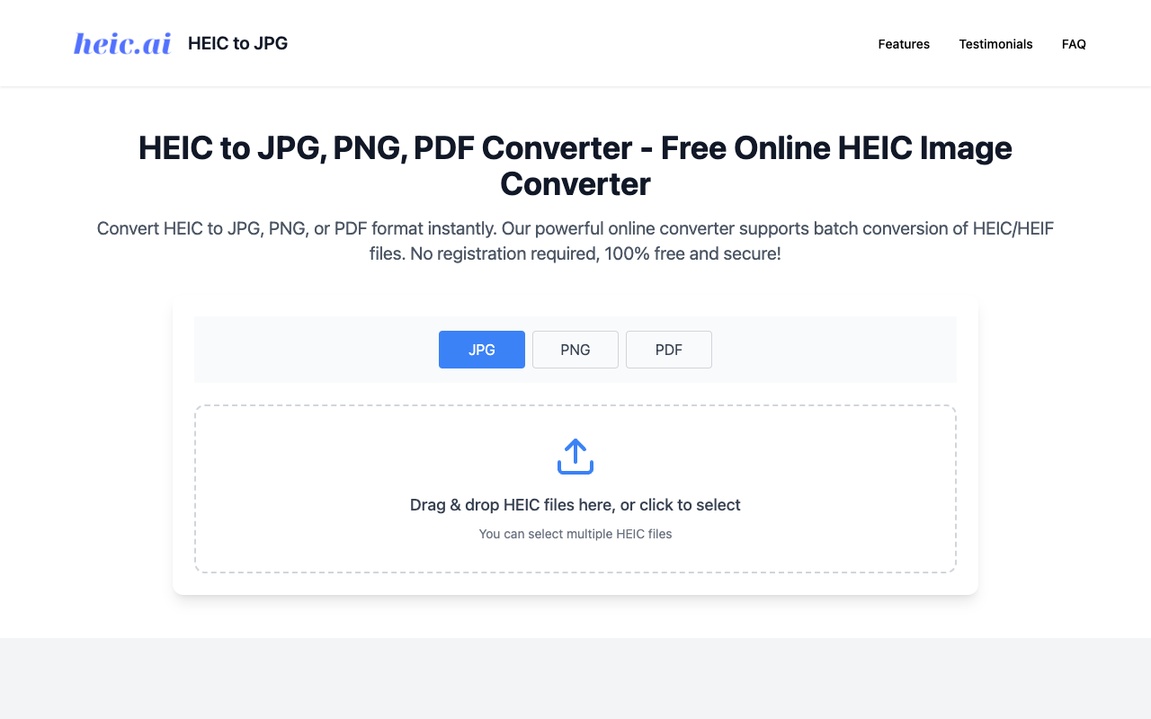 HEIC to JPG Converter - Easily Convert HEIC Files to JPG Online