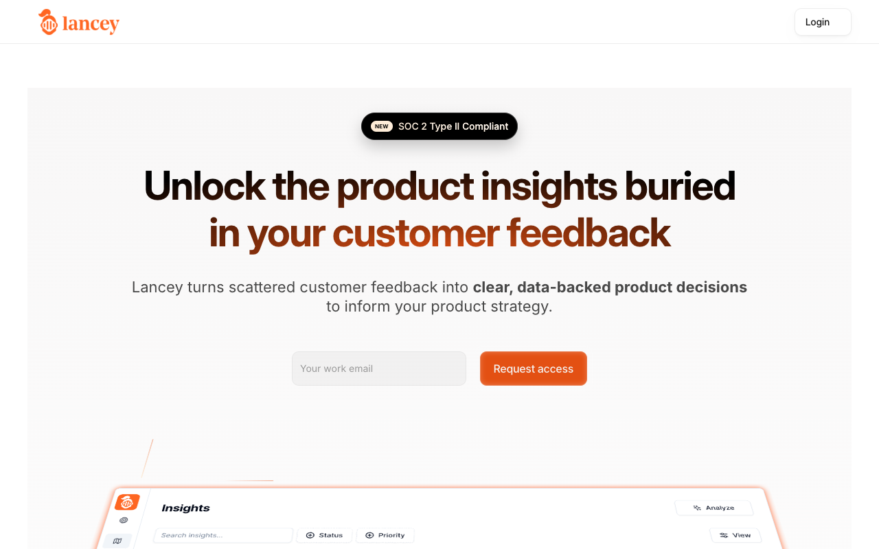 Lancey - AI-powered product insights for building user-centric features