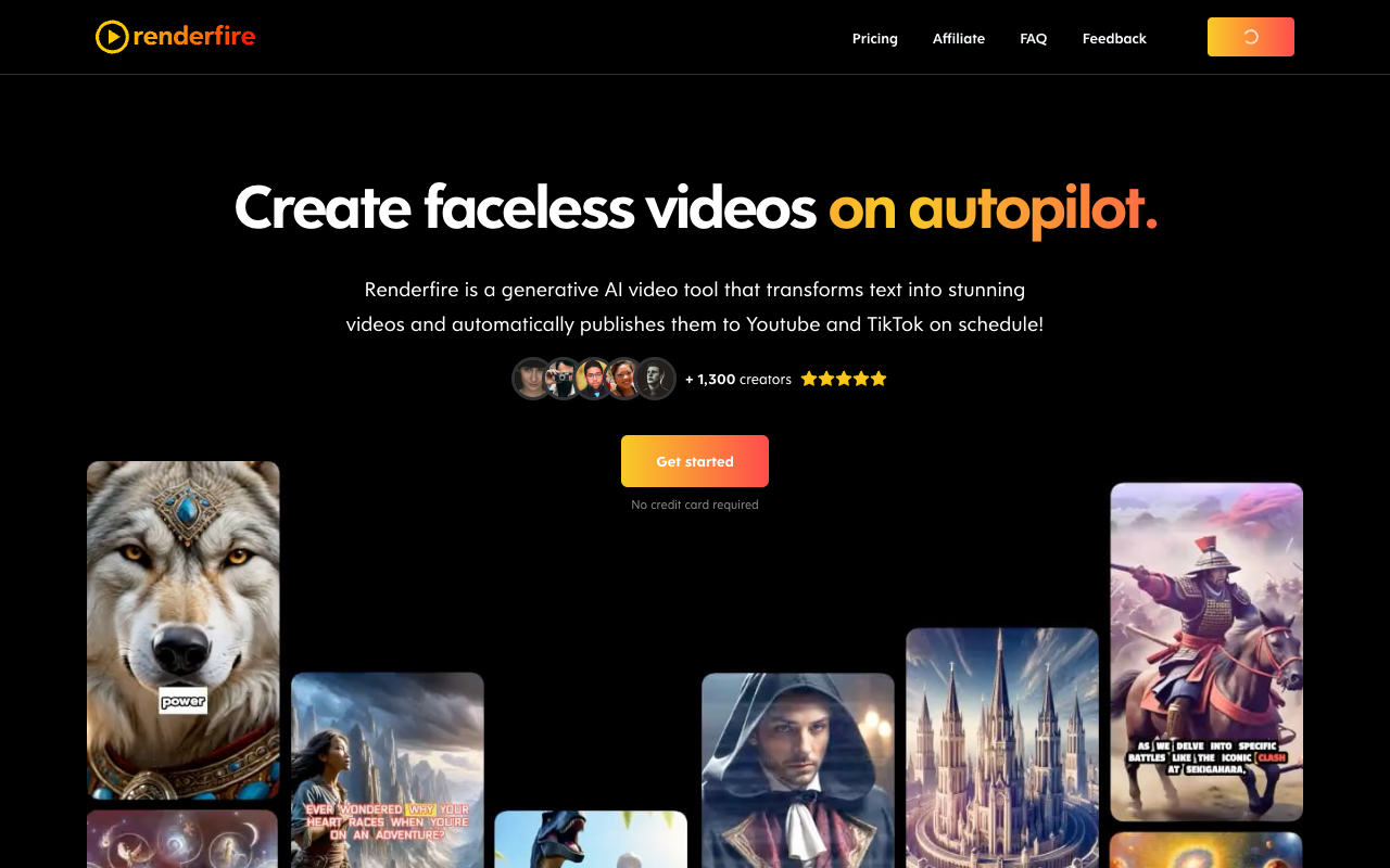 Renderfire - AI-Powered Faceless Video Automation AI Video