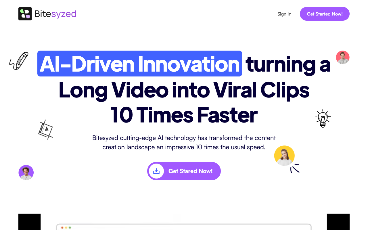 BiteSyzed - AI Tool for Fast Video Clip Creation