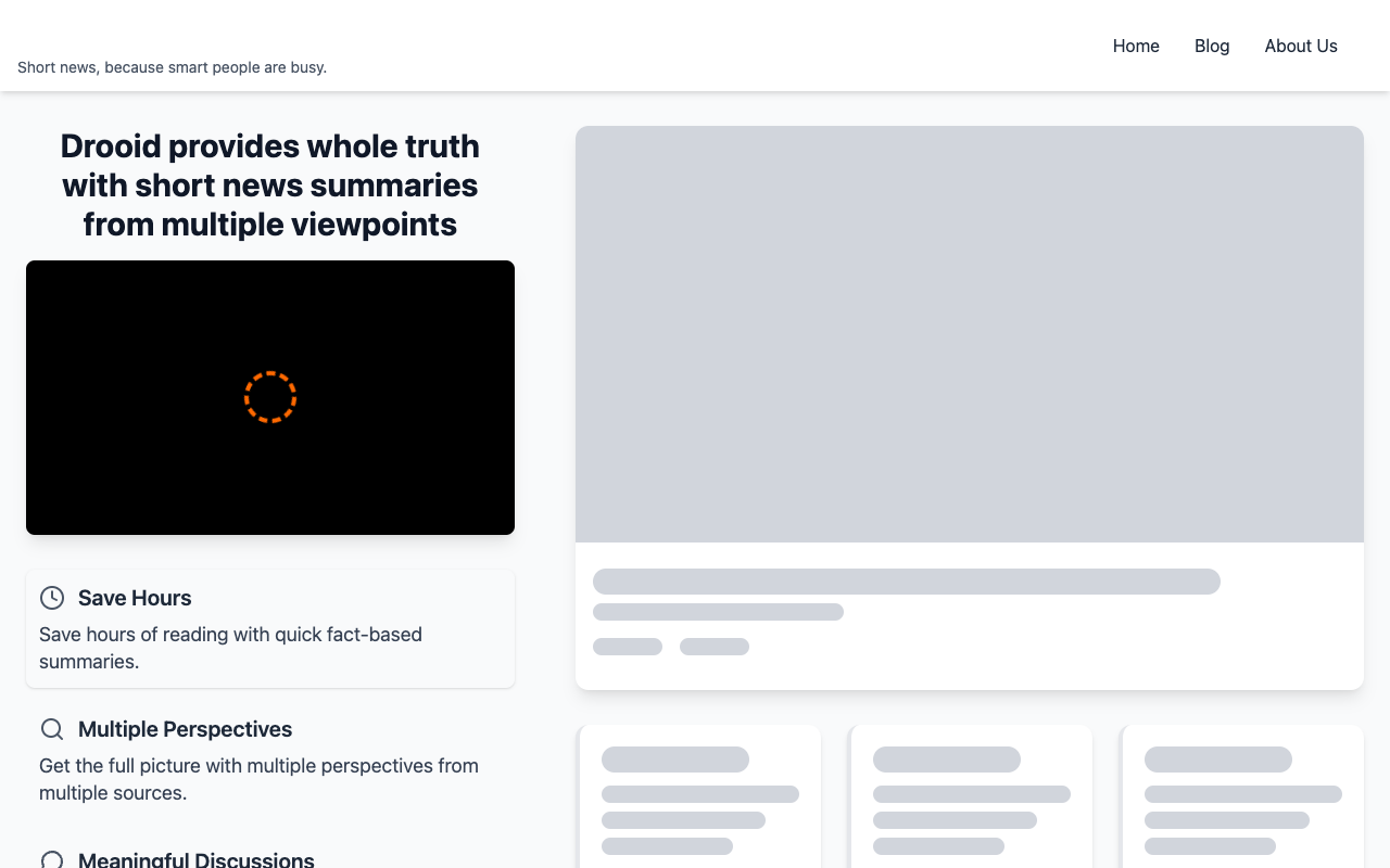 Drooid - AI-generated Unbiased and Interactive News Summaries