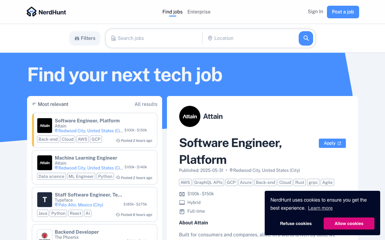NerdHunt - Your Destination for the Latest Tech Jobs