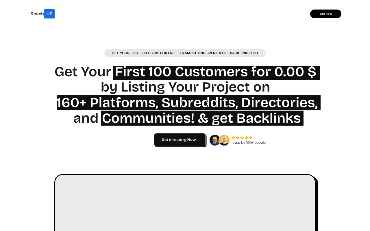 Reach Up - Boost Your Business with the First 100 Customers Marketing SEO