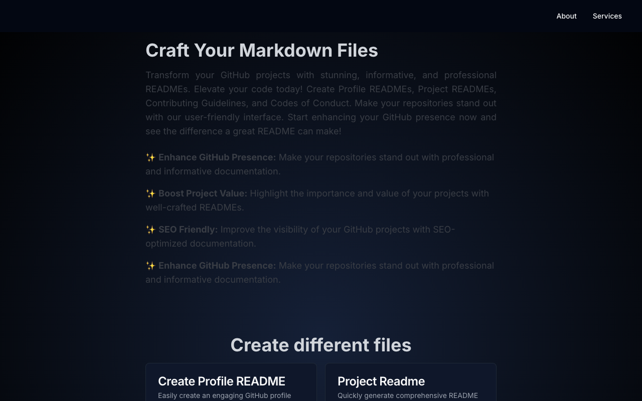 ReadmeKraft - Elevate Your GitHub Projects with AI-powered Markdown Files