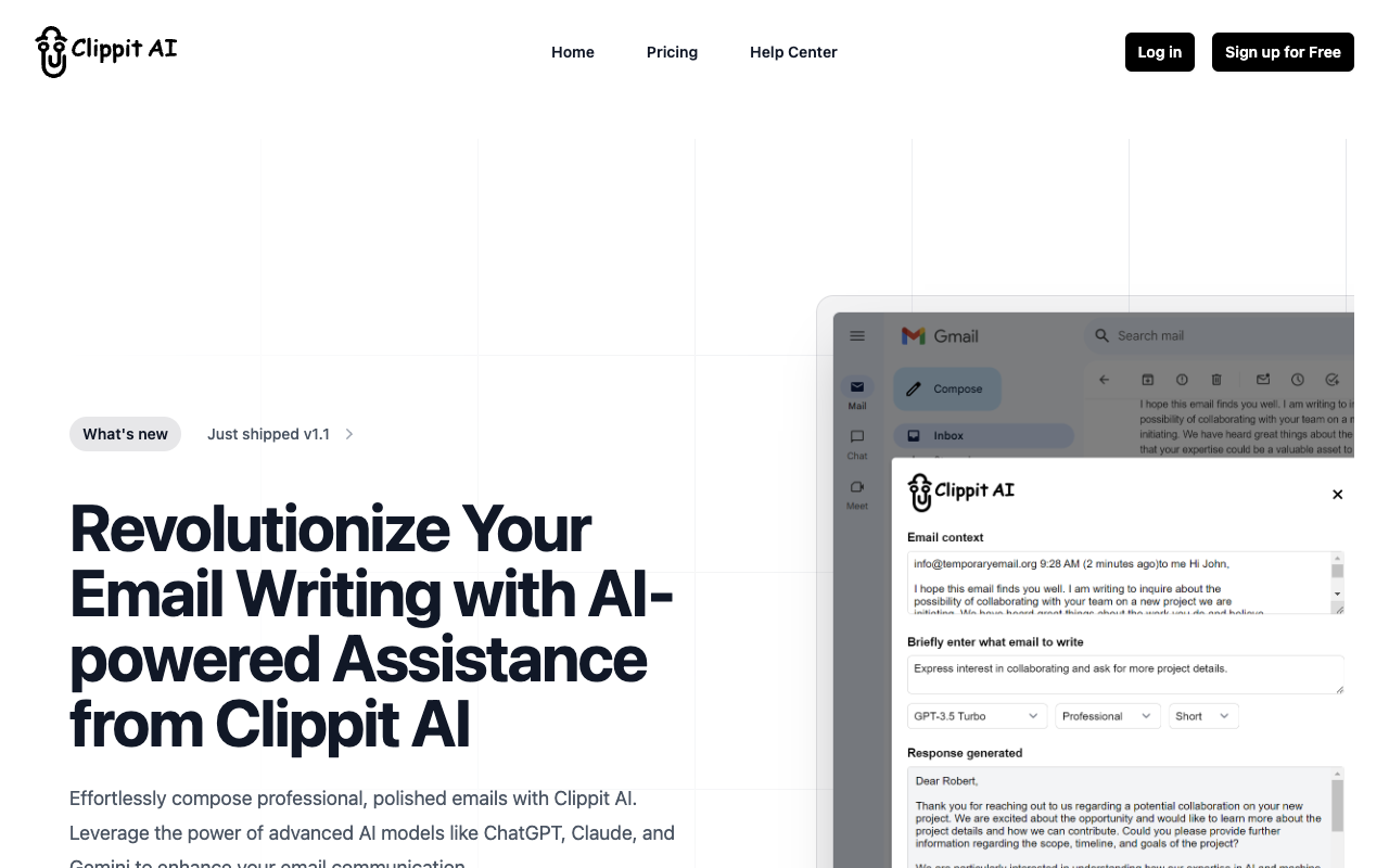 Clippit AI - Boost Email Efficiency with AI Browser Extension