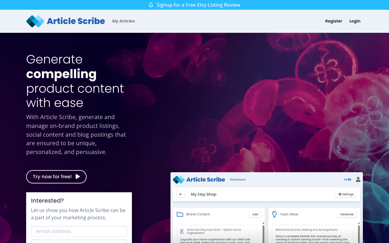 Article Scribe - Boost Your Marketing Reach with Automated Content Creation
