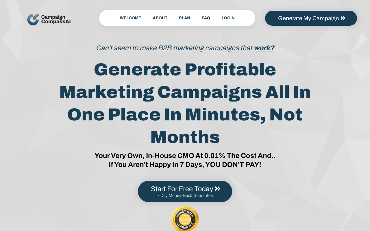Campaign CompassAI - Your AI-Driven Partner for Strategic B2B Marketing