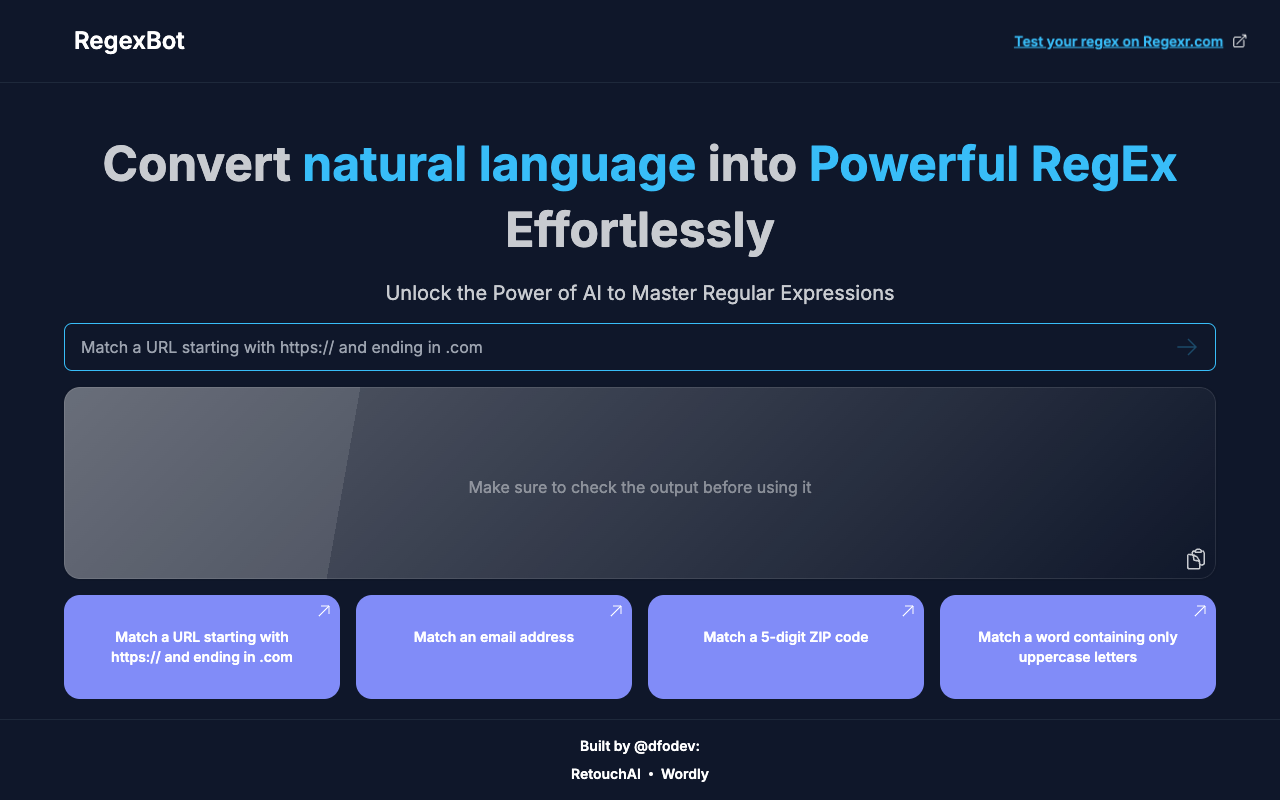 RegexBot - Simplifying Regular Expressions with AI