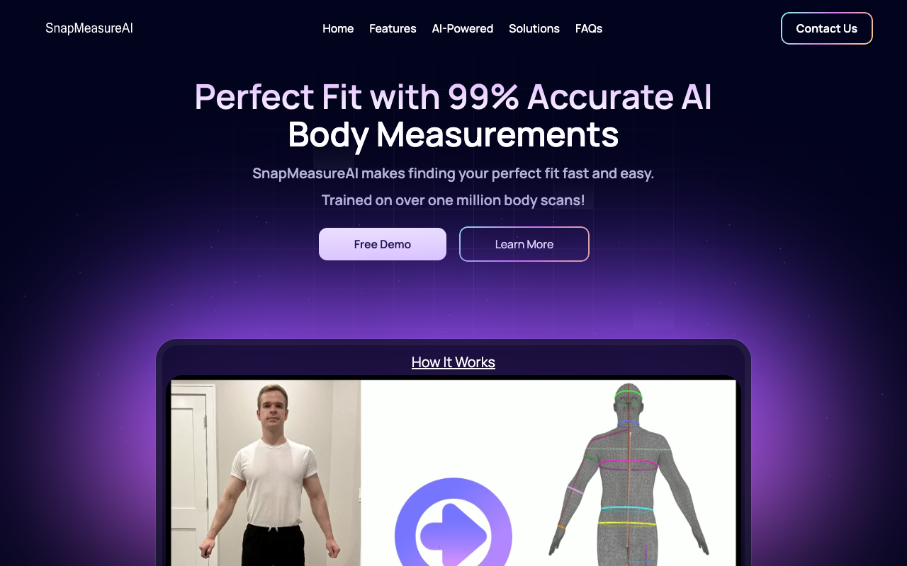 SnapMeasureAI - AI Body Measurements for the Perfect Fit