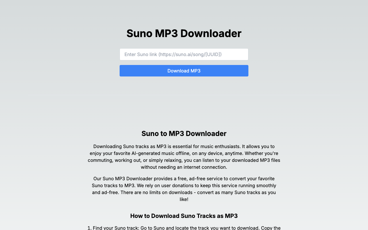 Suno MP3 Downloader - Access AI-Generated Music Downloads Easily