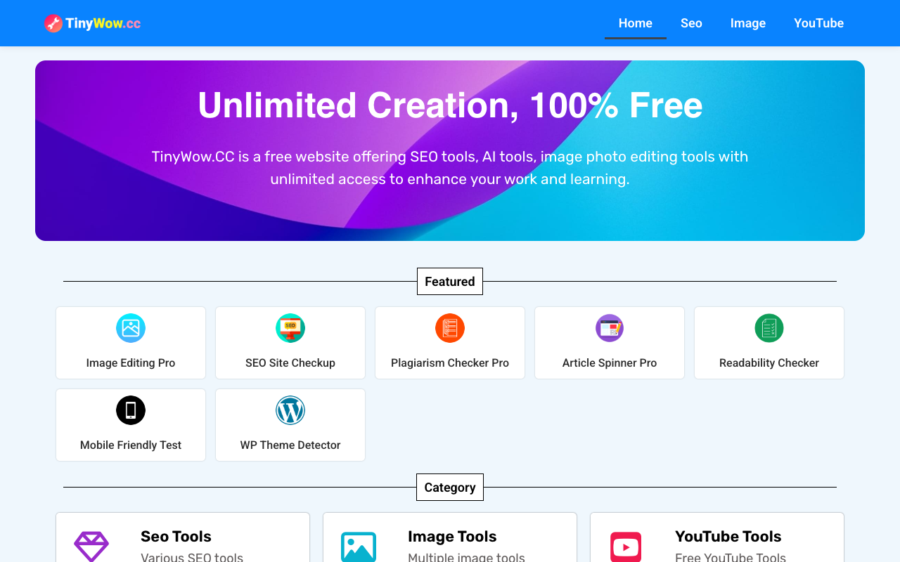 TinyWow - Your Ultimate Destination for Free Online AI Tools and More