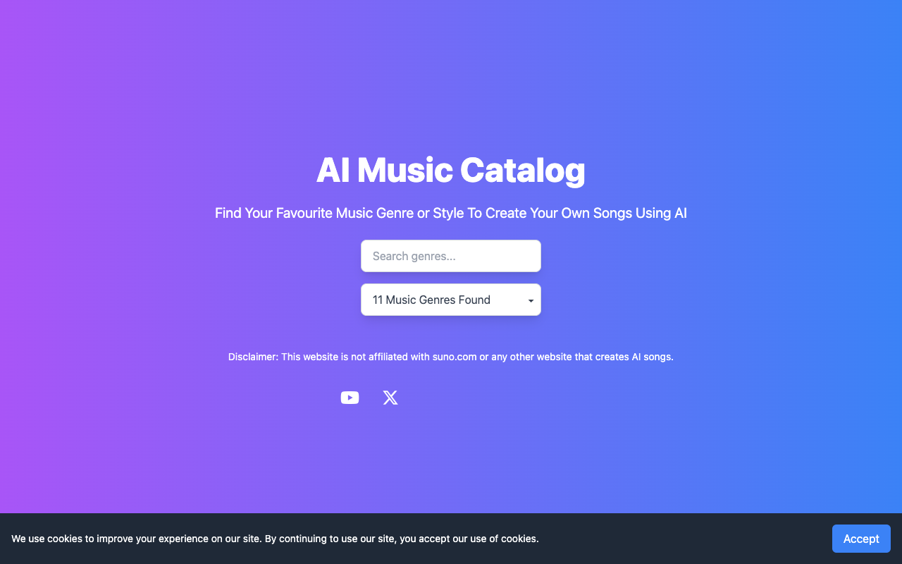 AI Music Catalog - Discover Your Favorite Music Genres for AI Song Creation