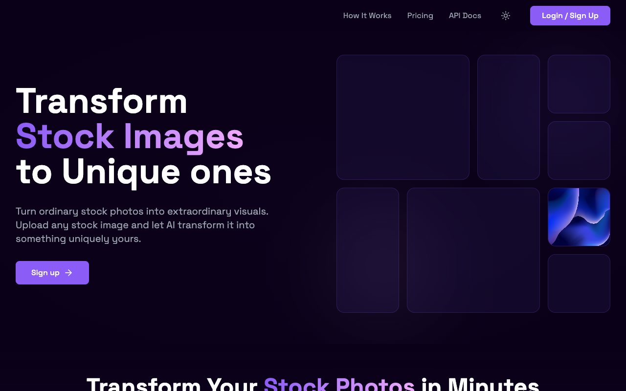 StockPhoto - Transform Stock Images into Unique Photos