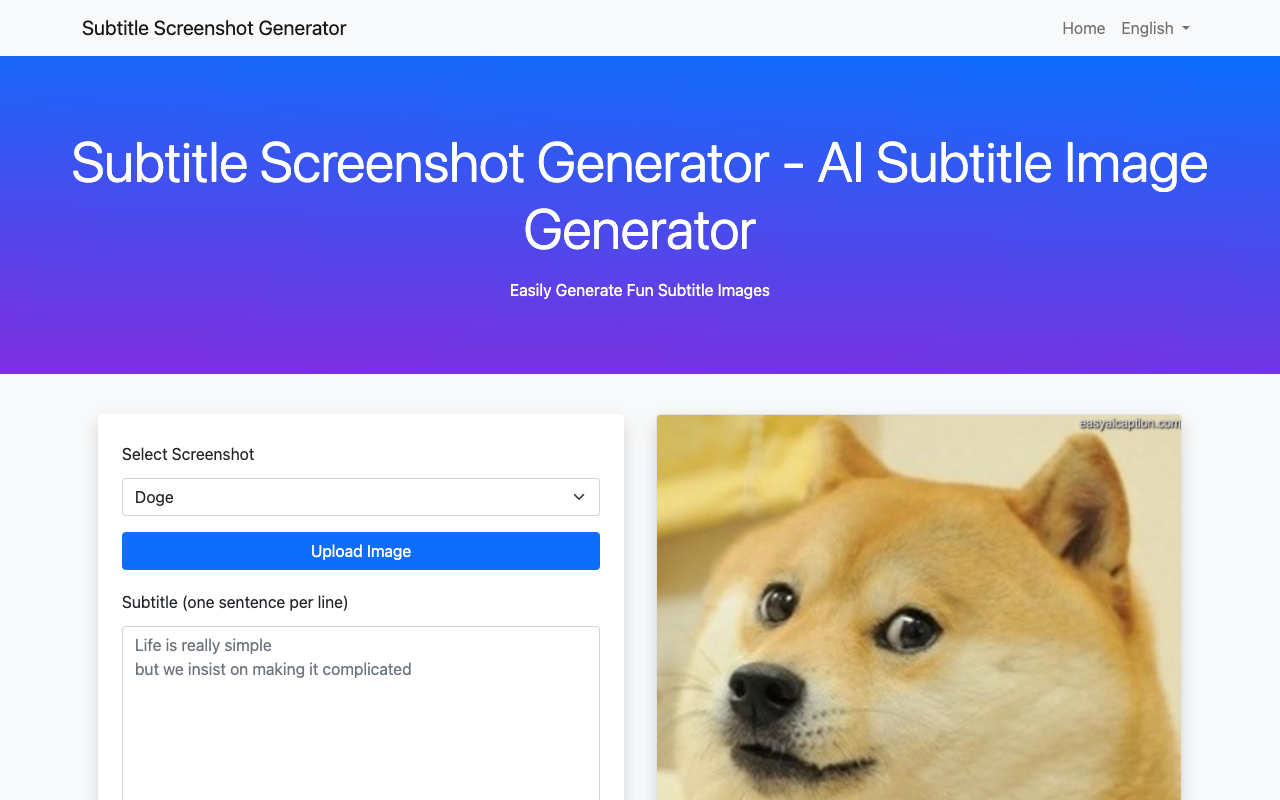 AI Subtitle Image Generator - Easily Create Custom Subtitle Screenshots