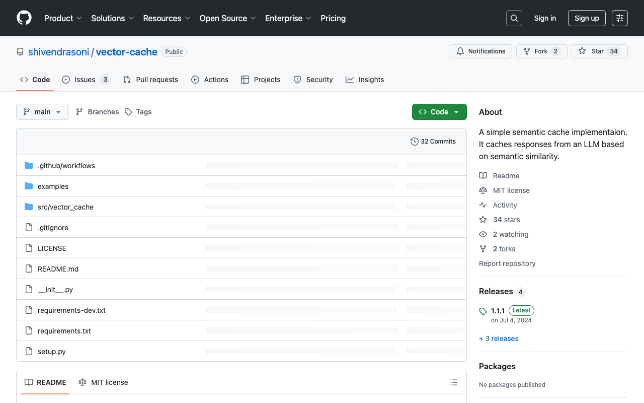 Vector Cache - Enhancing LLM Query Performance with Semantic Caching