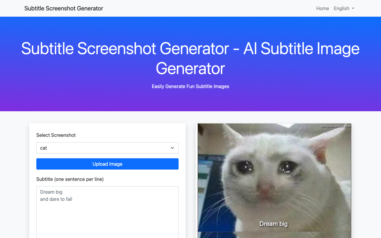 AI Subtitle Image Generator - Easily Create Realistic Subtitle Screenshot Photos