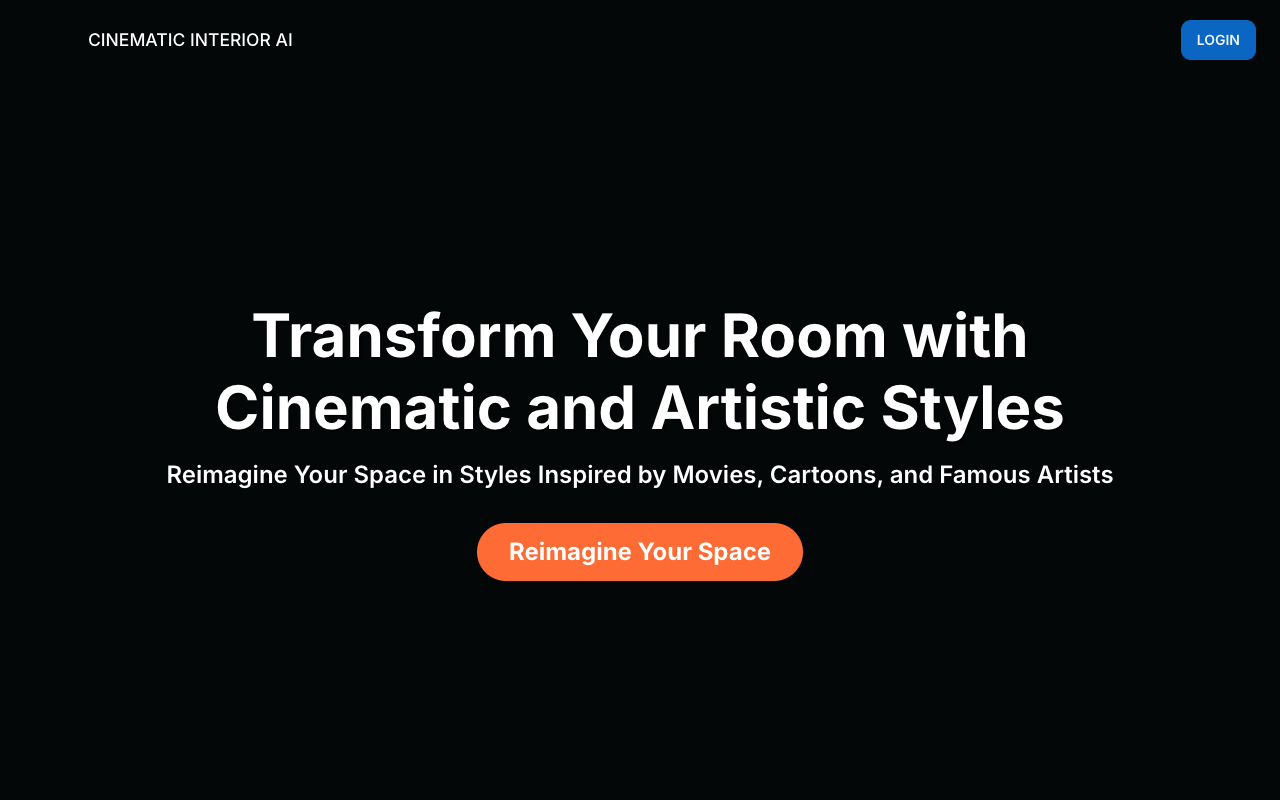 CinematicInteriorAI - Redesign Your Space with AI Magic