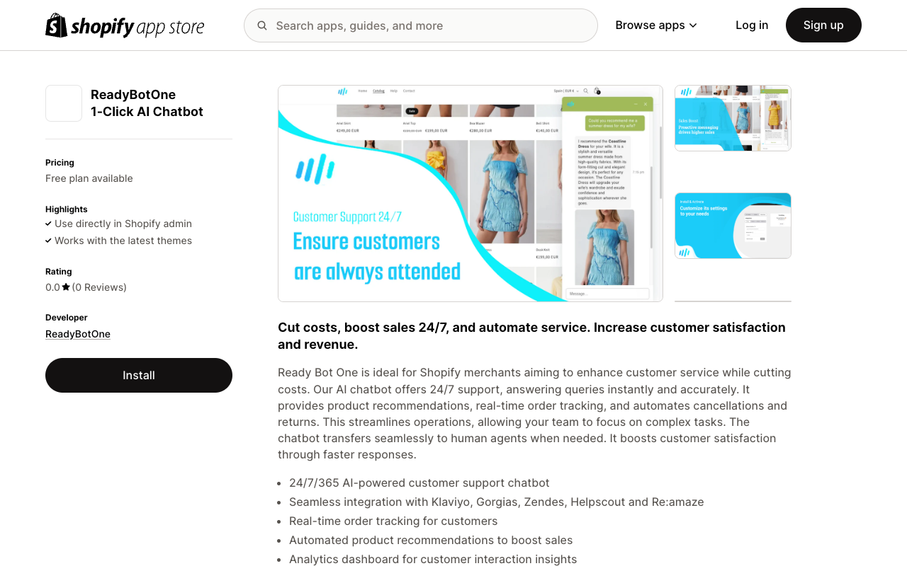 Ready Bot One - AI Chatbot Enhances Shopify Customer Service