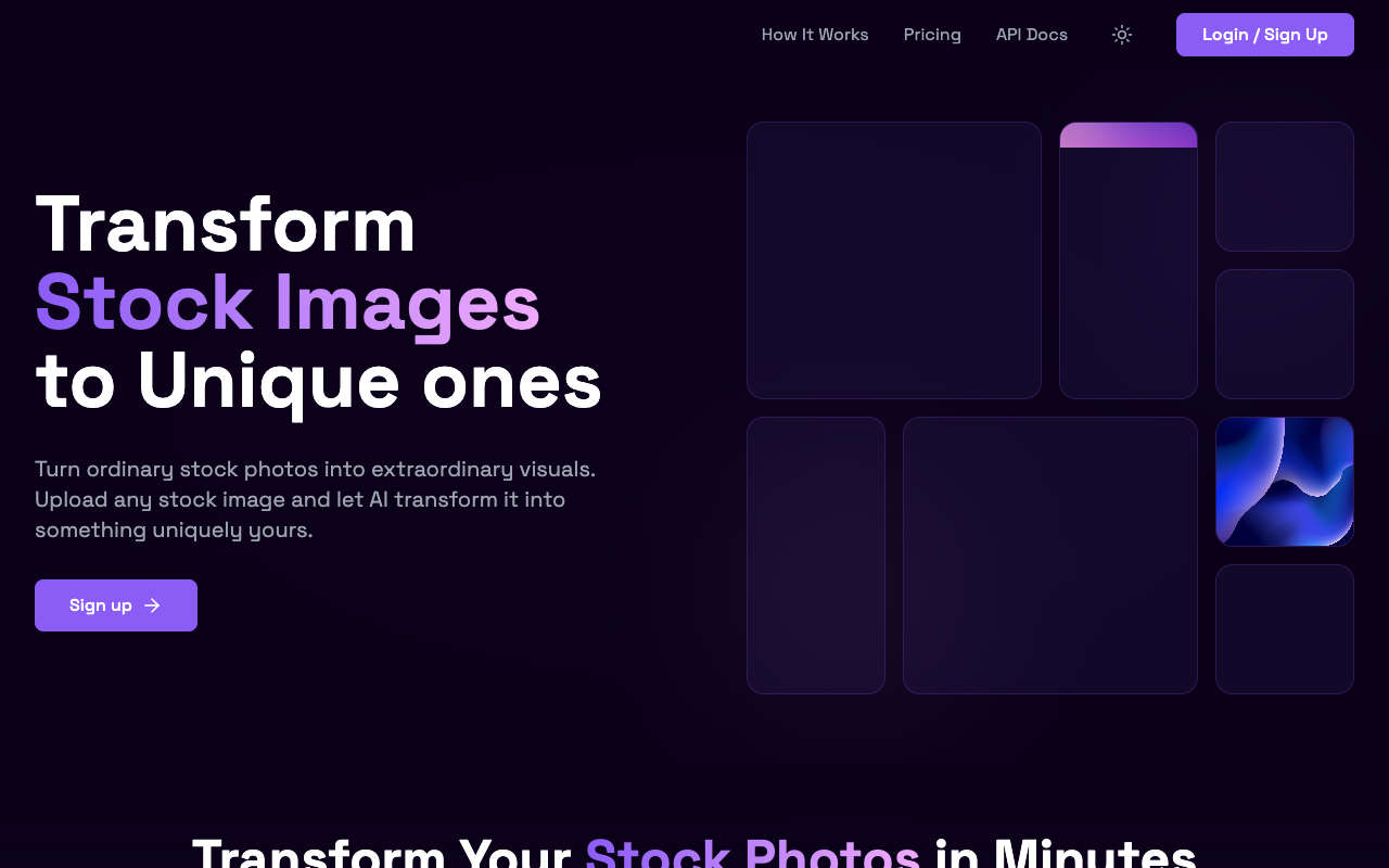 StockPhoto - Transform Stock Images into Unique Photos AI Photography