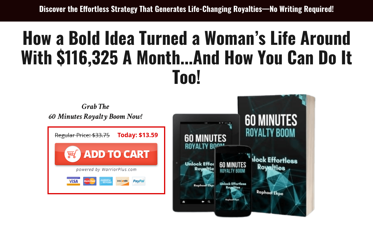 60 Minutes Royalty - Effortlessly Earn Passive Income with AI Power