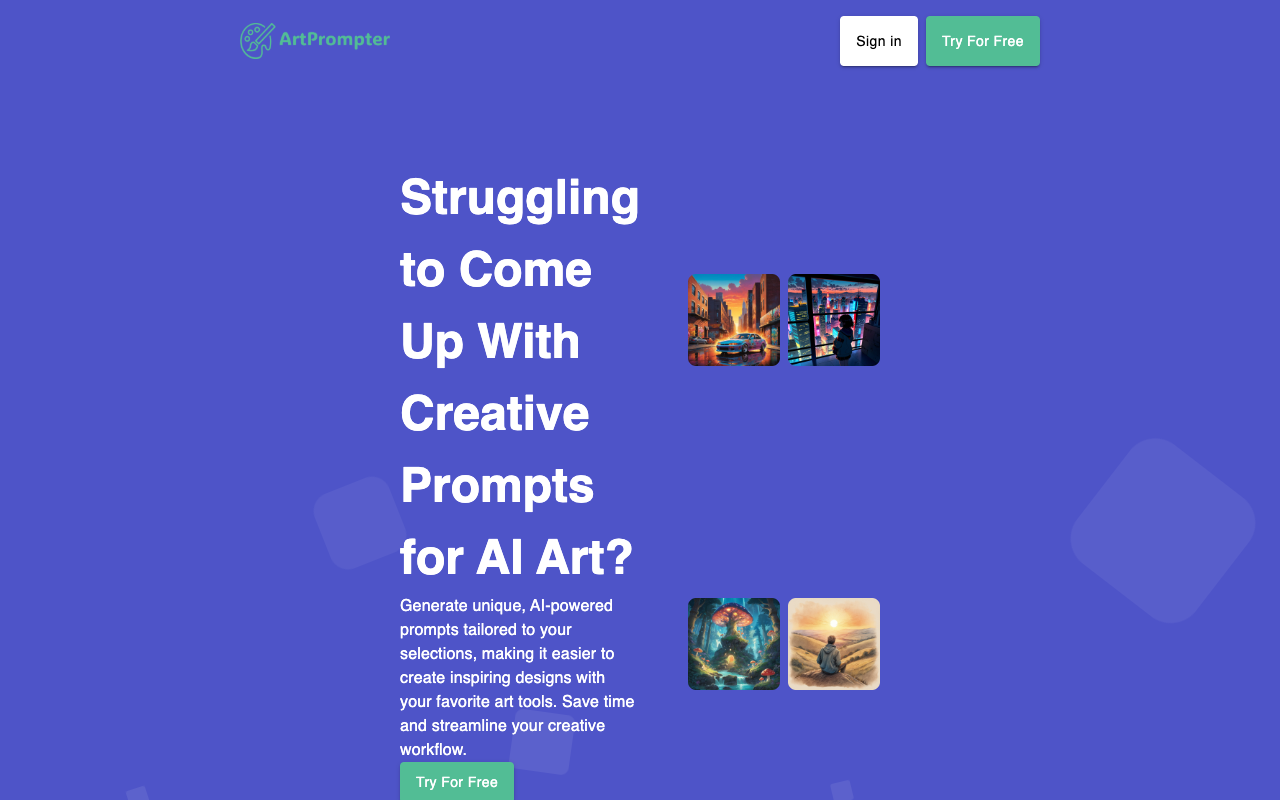 ArtPrompter - Your Creative AI Art Prompt Generator