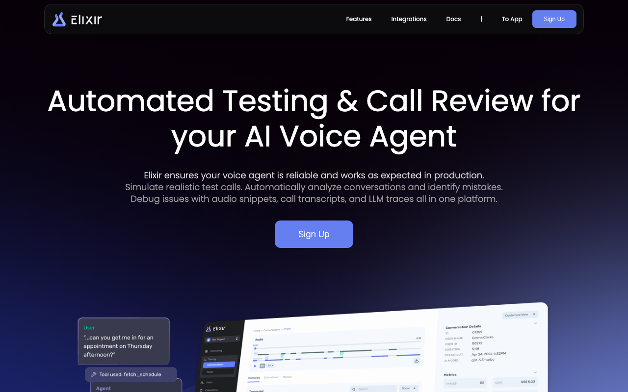 Elixir - Enhancing AI Voice Agent Performance with Automated Testing